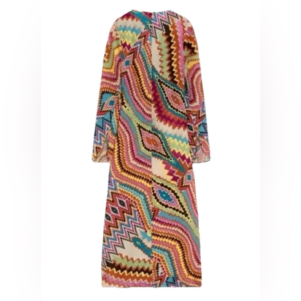 Zara Multicolor V-neck Geometrical Print Dress - Picture 2 of 10